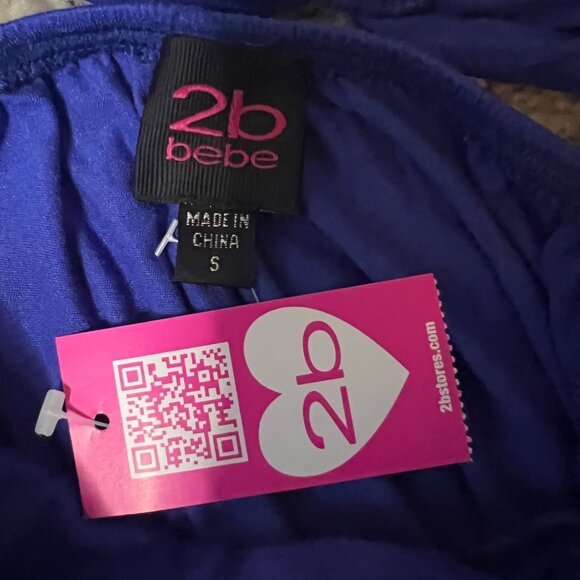 2b Bebe Blue Strapless Maxi Dress with Studded Detail – Size S - Picture 7 of 8